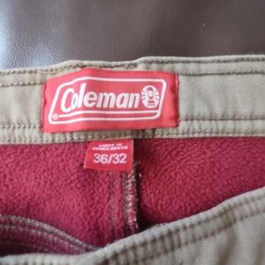 Coleman Khaki Pants with Red Fleece Lining
